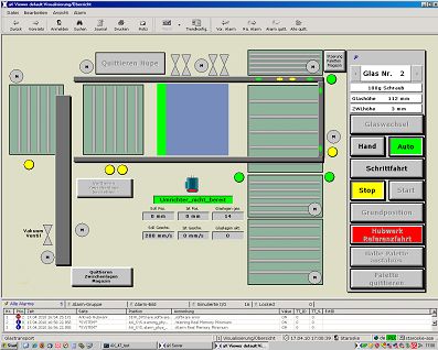 Control and visualisation of a jar depalletising facility